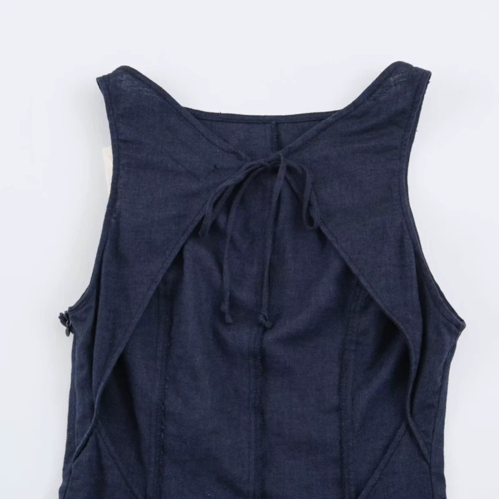 ZARA Fashionable Sexy Backless Round Neck Bodycon Dress
